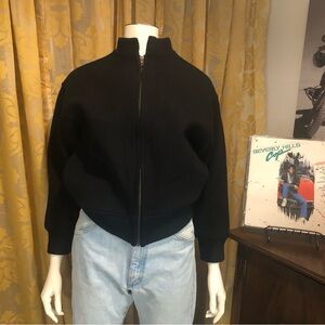 Men’s Black Wool Dehen 1920 Bomber Jacket Size S